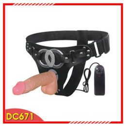 Dương vật giả có dây đeo có rung kích thích nữ giới